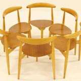 Heart dining set, designed by Hans Wegner for Fitz Hansen,  Denmark 1960s