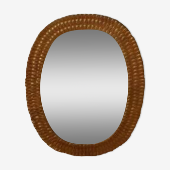 Miroir ovale métal doré décoration esprit ethnique bohème Sézane & Caravane objet de seconde main