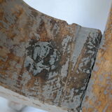 Brutalist wooden chair tripod XXth