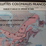 Old school card laminated "Colonial Empires and Great Trade towards the end of the 18th century."