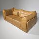 "Pagoda" sectional sofa for 2 in tan leather by De Sede DS-19, 1970s.