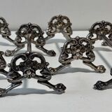 6 silver metal lion paw knife holders