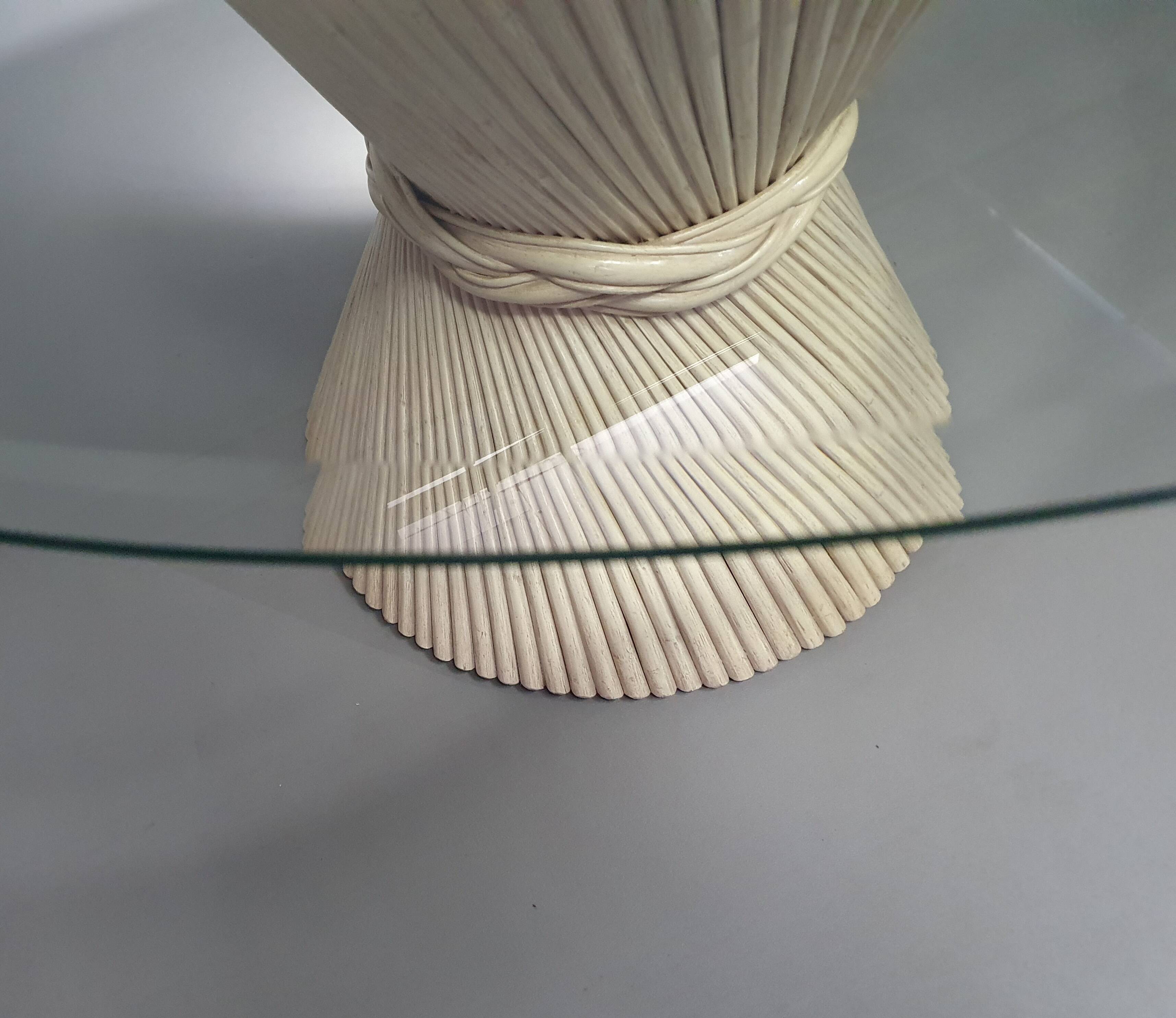 Retro Vintage Sheaf Of Wheat Bamboe dining table By Mcguire America Wide 122 Height 72 cm