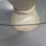 Retro Vintage Sheaf Of Wheat Bamboe dining table By Mcguire America Wide 122 Height 72 cm
