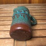 Old Vintage Brown & Green Ceramic Pitcher