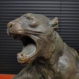 Keramieken beeld tijger, période Art déco, conçu par A. Fagotto