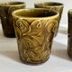7 tasses Chavaillon de Sarreguemines olive