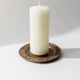 Vintage bronze candlestick from the 1960s, classic design, tray for medium to large candles.