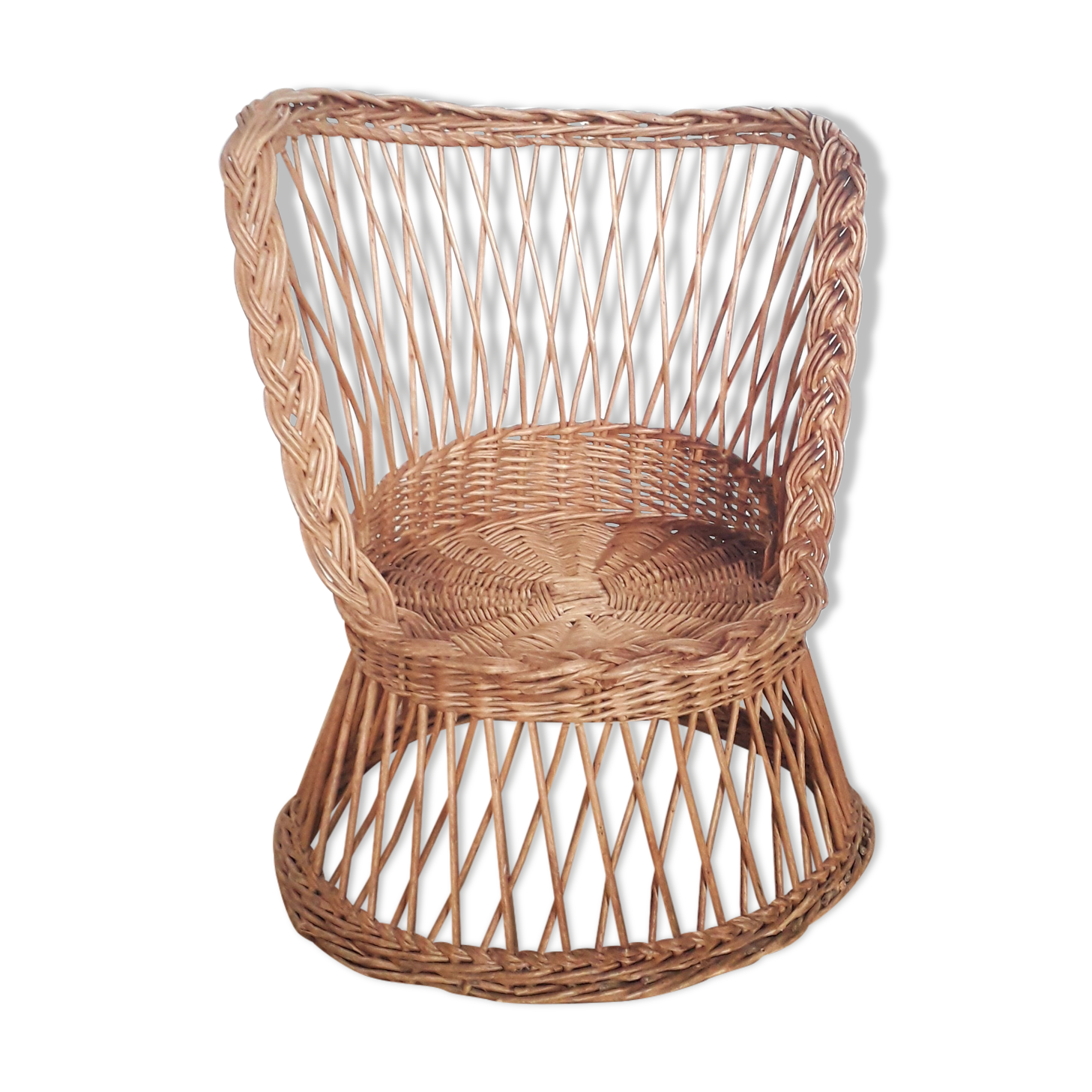 Children's armchair - rattan/wicker - Vintage from the 70s