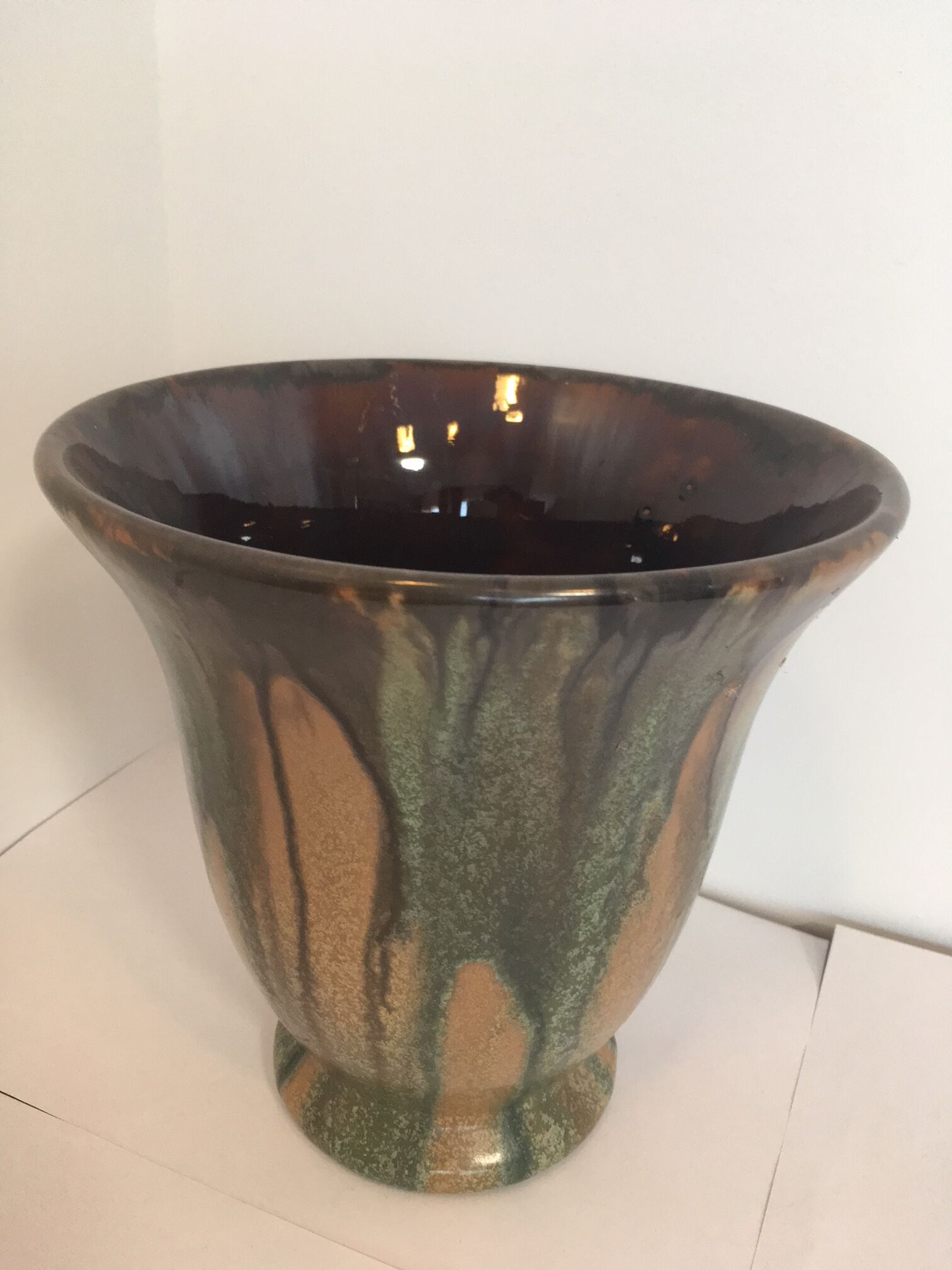 Stoneware vase flamed art nouveau pottery of bouffioulx 9517