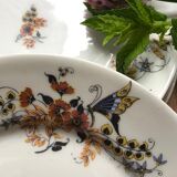 Set of 7 vintage dessert plates, butterfly pattern