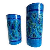 Aldo Londi Rimini Blu Ceramic Vases, Bitossi, Italy, 1960s