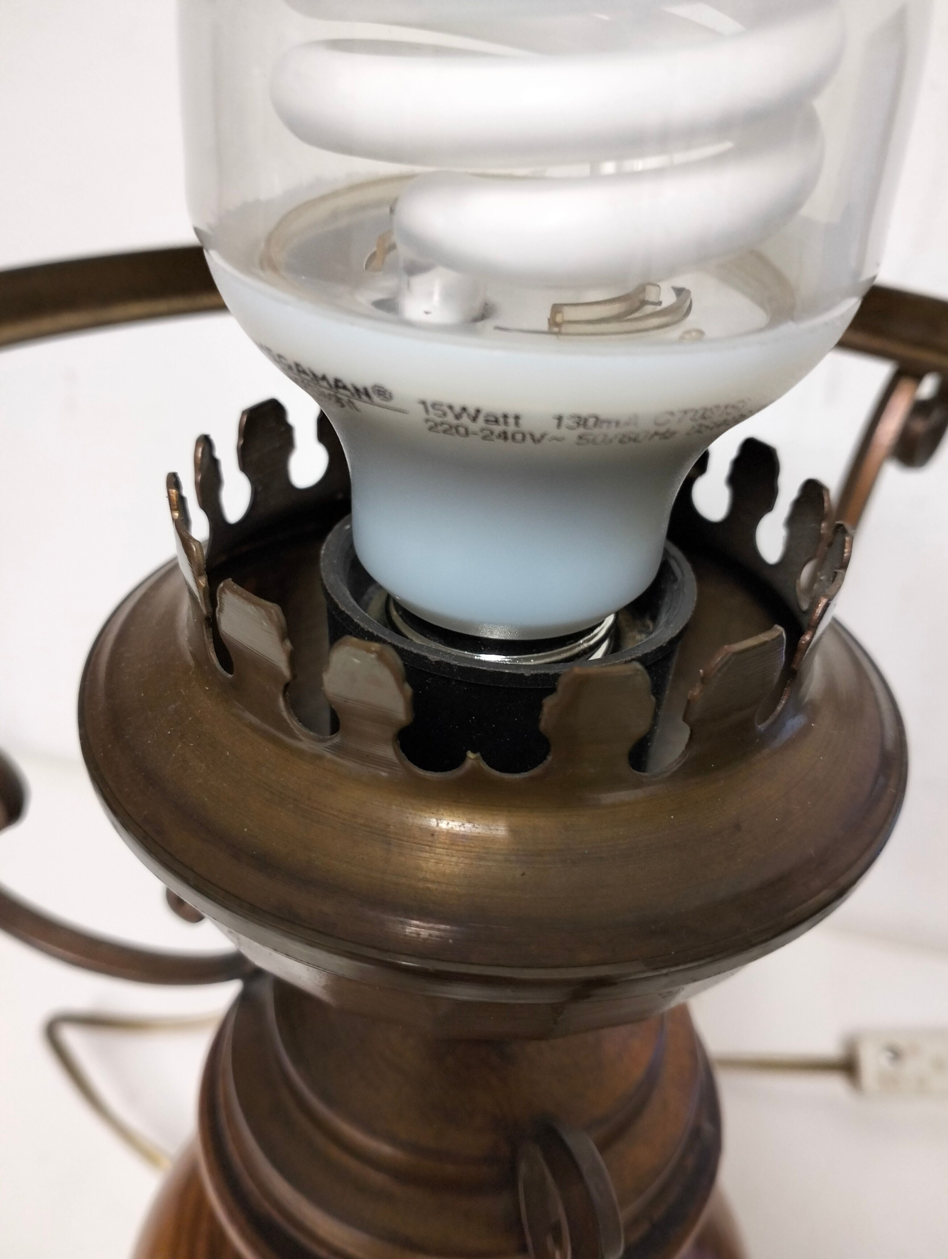 Old glass globe lamp, vintage