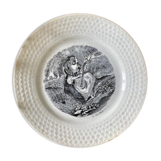 Talking plate earthenware of Jemmapes Belgium