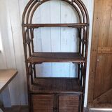 Vintage rattan bookcase