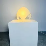Frosted Glass 'Coque' Table Lamp By Elio Martinelli For Martinelli Luce, Italy, 1970S