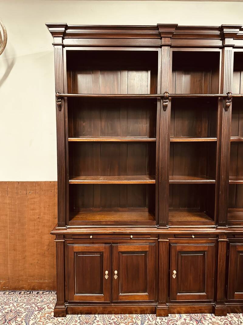 Classic English Mahogany Library Bookcase