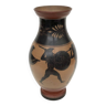 Reproduction d'un vase grec à figures noires, style antique à sujet de guerriers