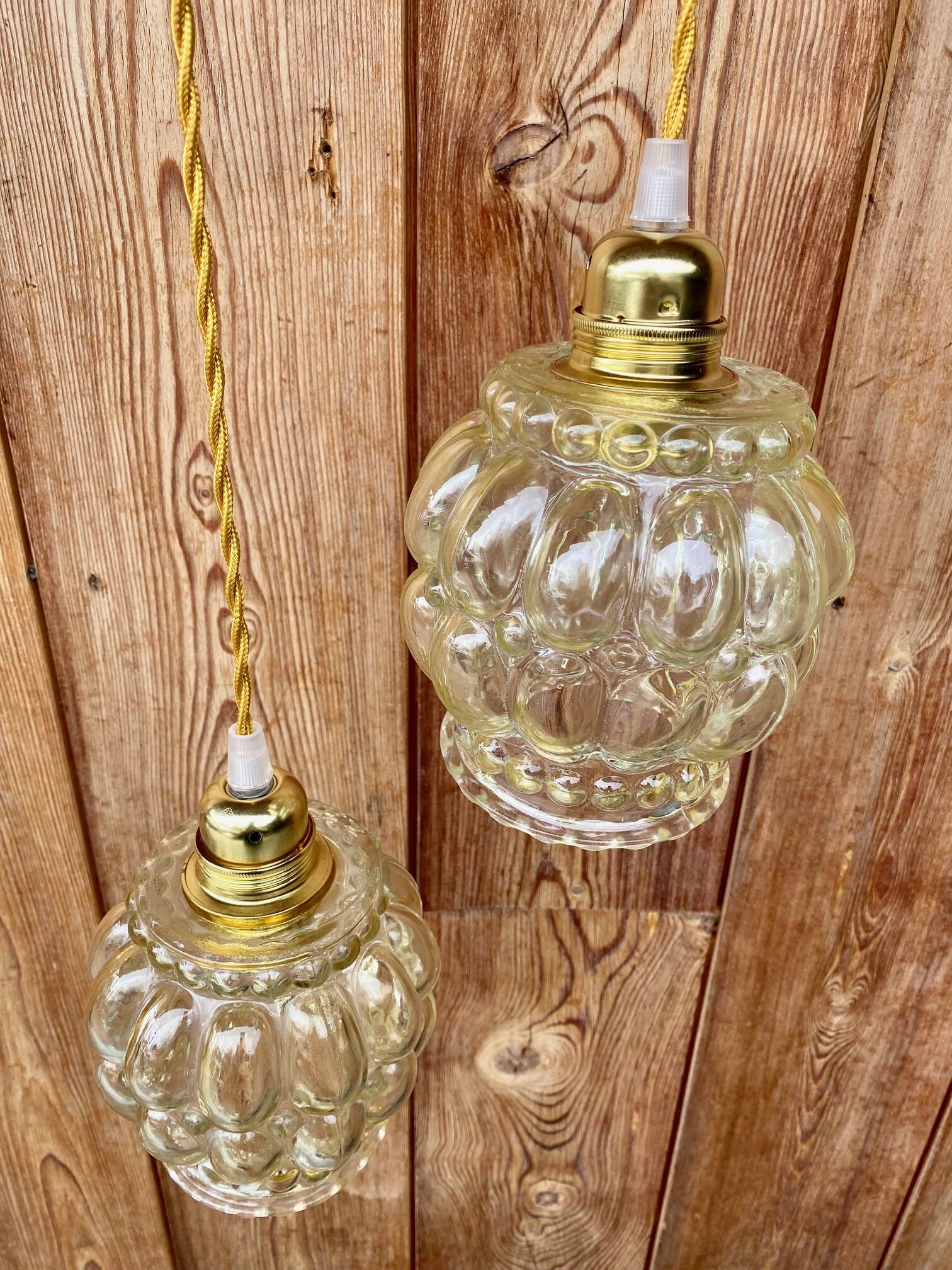 Lot de 2 suspensions baladeuse vintage.