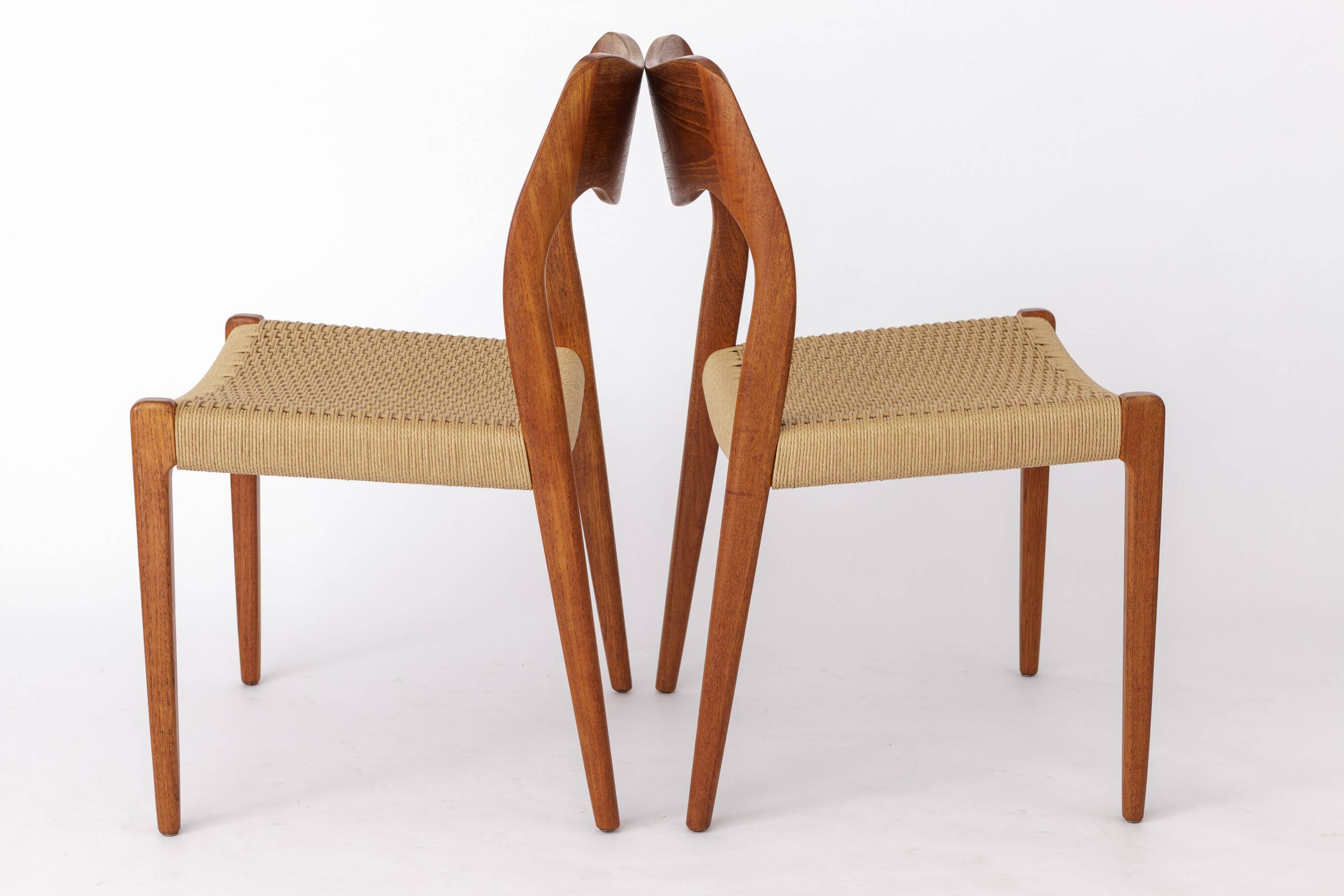 4 Niels Otto Moller Chairs, Model 71, Teak, 1950s, Danish