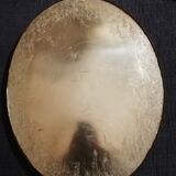 Oval mirror margin velvet flocking red vintage