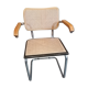 Breuer armchair with chrome tube frame and canework, 1980s Italy