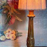 Lamp foot turned carved antique patina
