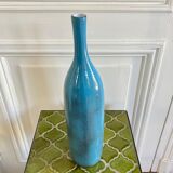 Signed stoneware soliflore bottle vase