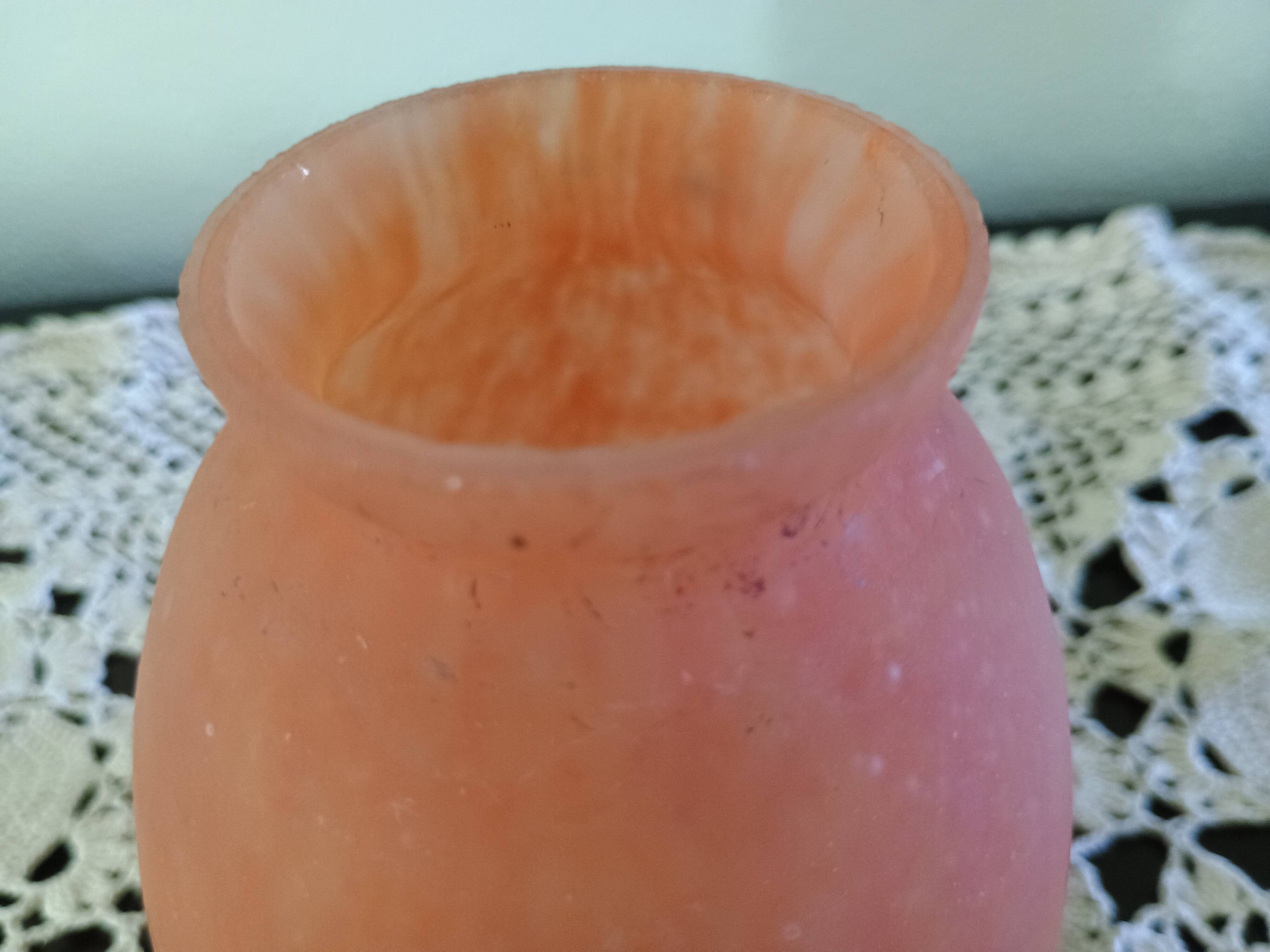 TULIP chandelier or lamp Marbled glass - Orange blue purple - Art Deco