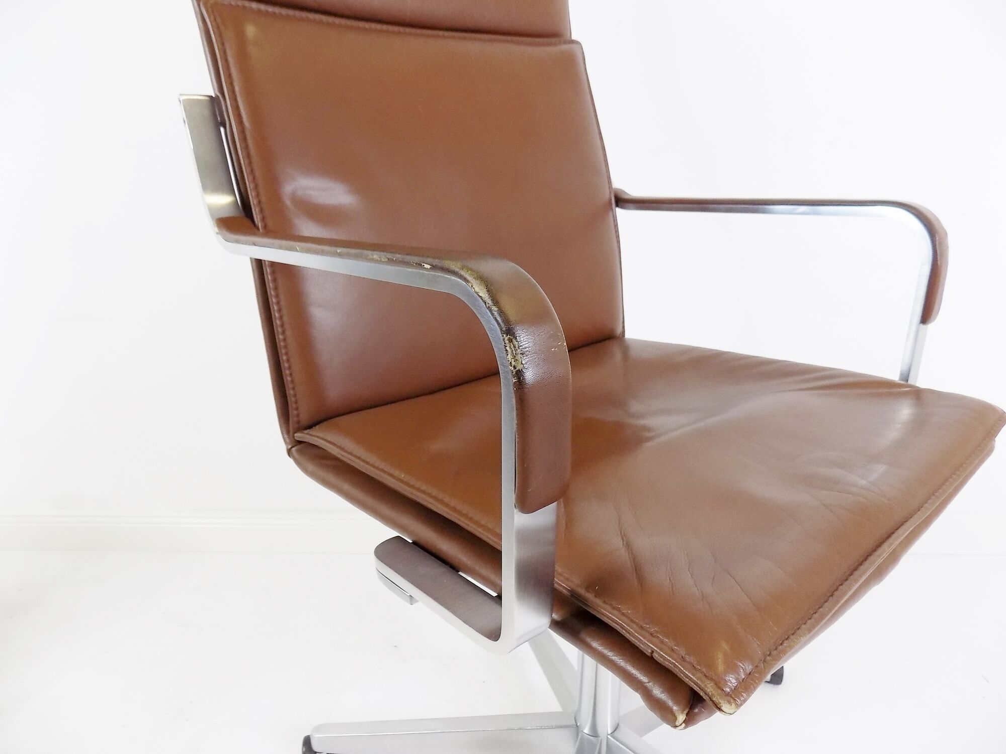 Fauteuil de bureau en cuir Walter Knoll Art Collection par Rudolf Glatzel