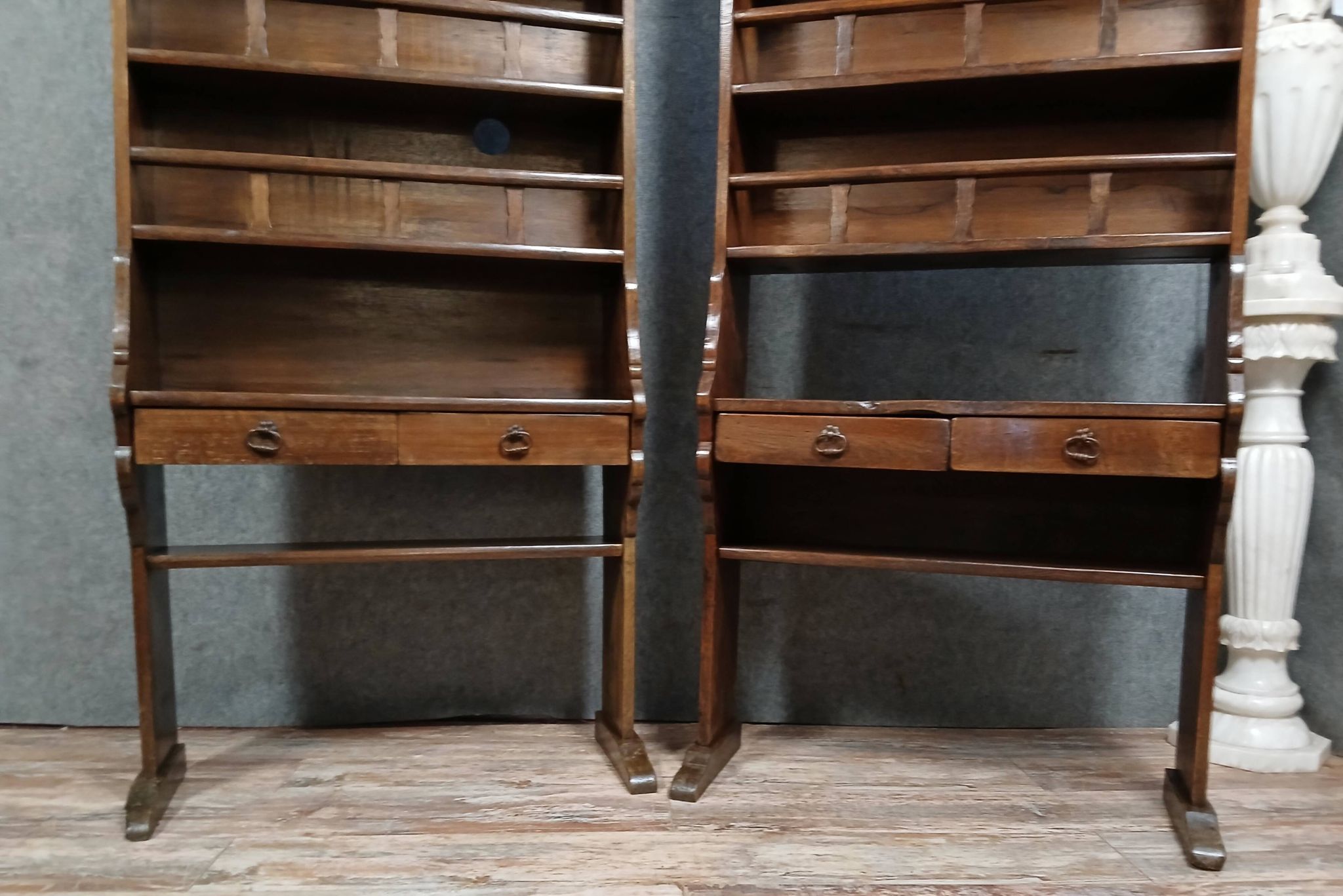 Rare pair of solid wood dressers - racks from the late 18th century