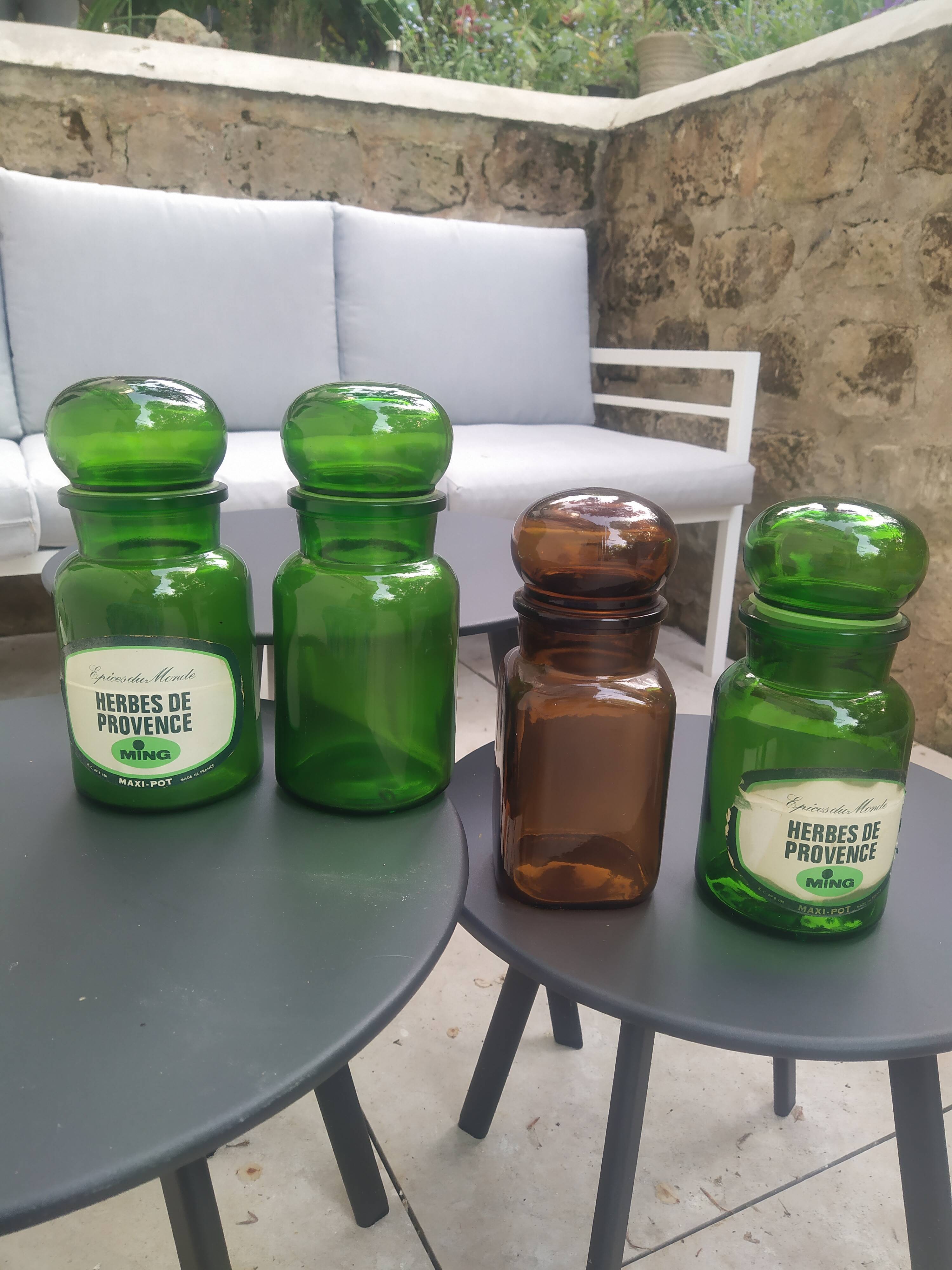 4 large glass jars