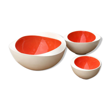 Lot de 3 coupes en céramique Flow par Olav Slingerland – Design néerlandai