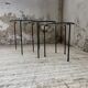 50s metal and glass nesting coffee tables