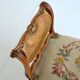 Stool / small bench in canvas, canework and wood late 19th century