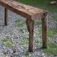 Old solid wood workbench – character console, thick top – 165 cm