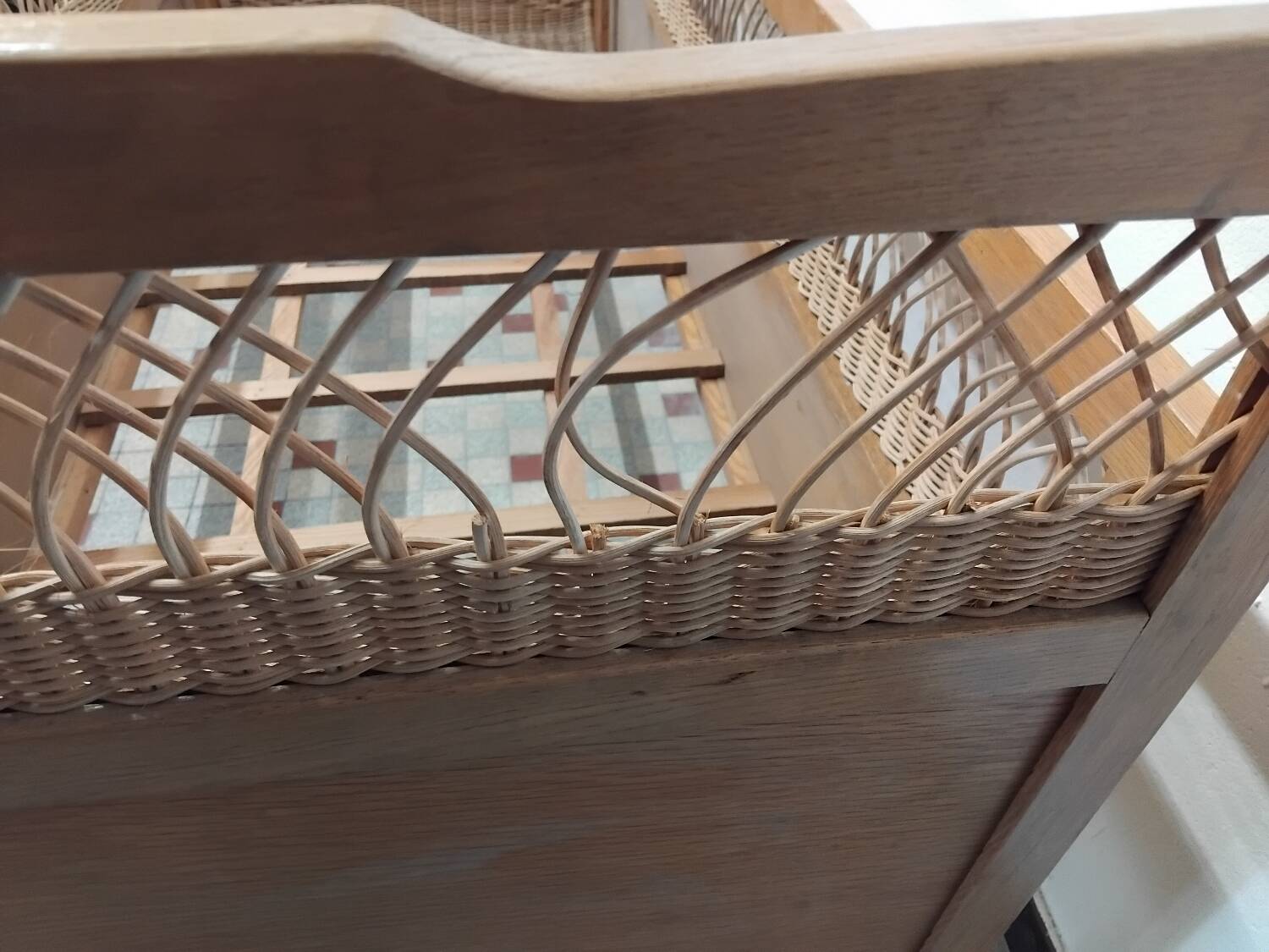 Vintage Rattan Baby Bed