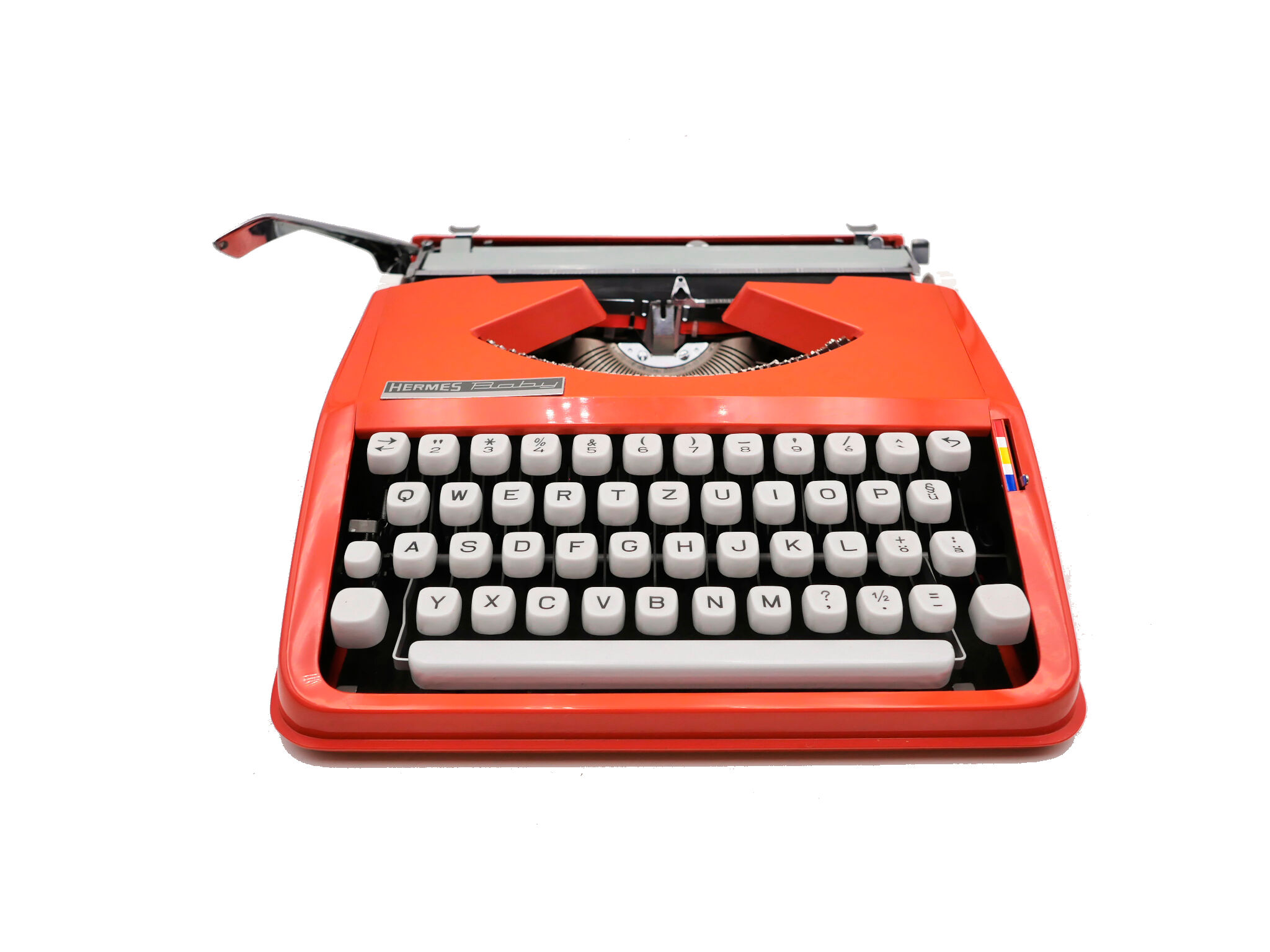 Hermes Baby Coral Red Typewriter Revised New Ribbon Selency
