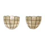 Pair of mother-of-pearl shell sconces