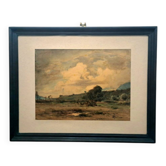 Impressionist watercolor painting by Ernest Filliard, French School, late 19th century