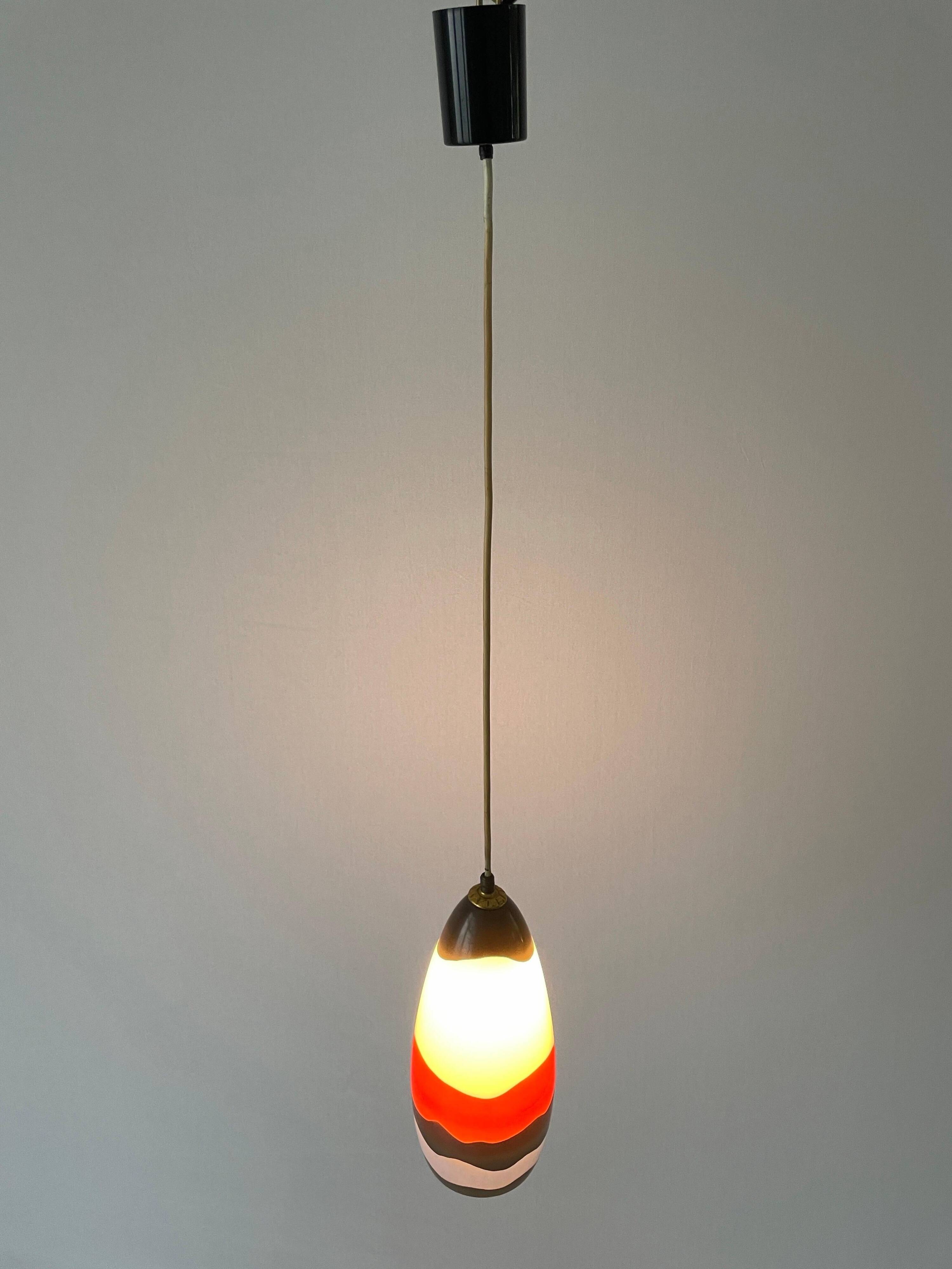 Mid-century coloured glass pendant lamp, 1960, Italy