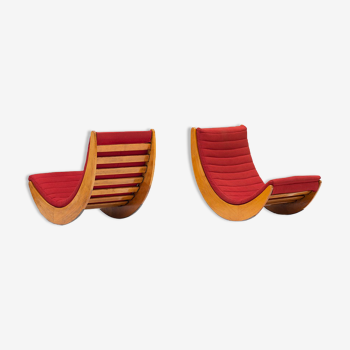 Rocking chairs by Verner Panton, Danish design, 1970’s