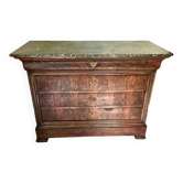 Commode XIXe Louis Philippe marbre sainte anne et noyer