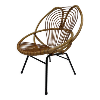 Rattan chair by Dirk van Sliedregt Rohe Noordwolde 1960 in the Netherlands