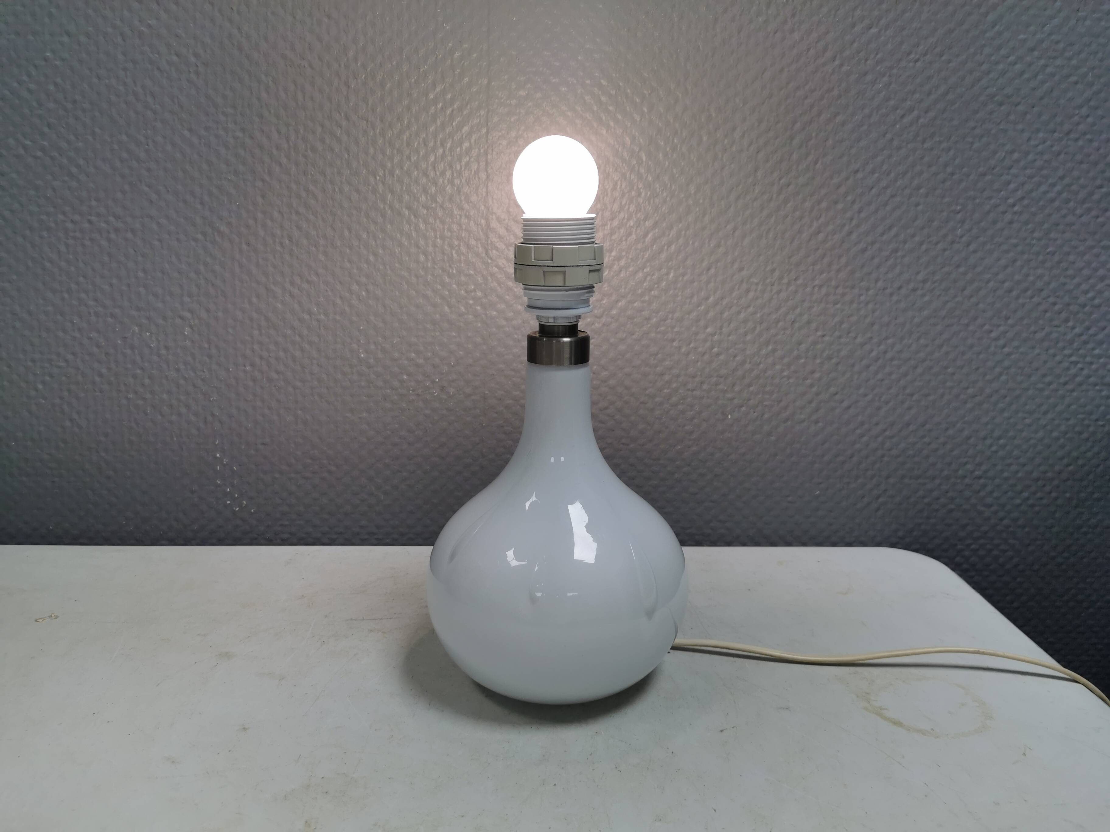 Rare Helios table lamp from Holmegaard, designed by Arne Branzell in 1984.