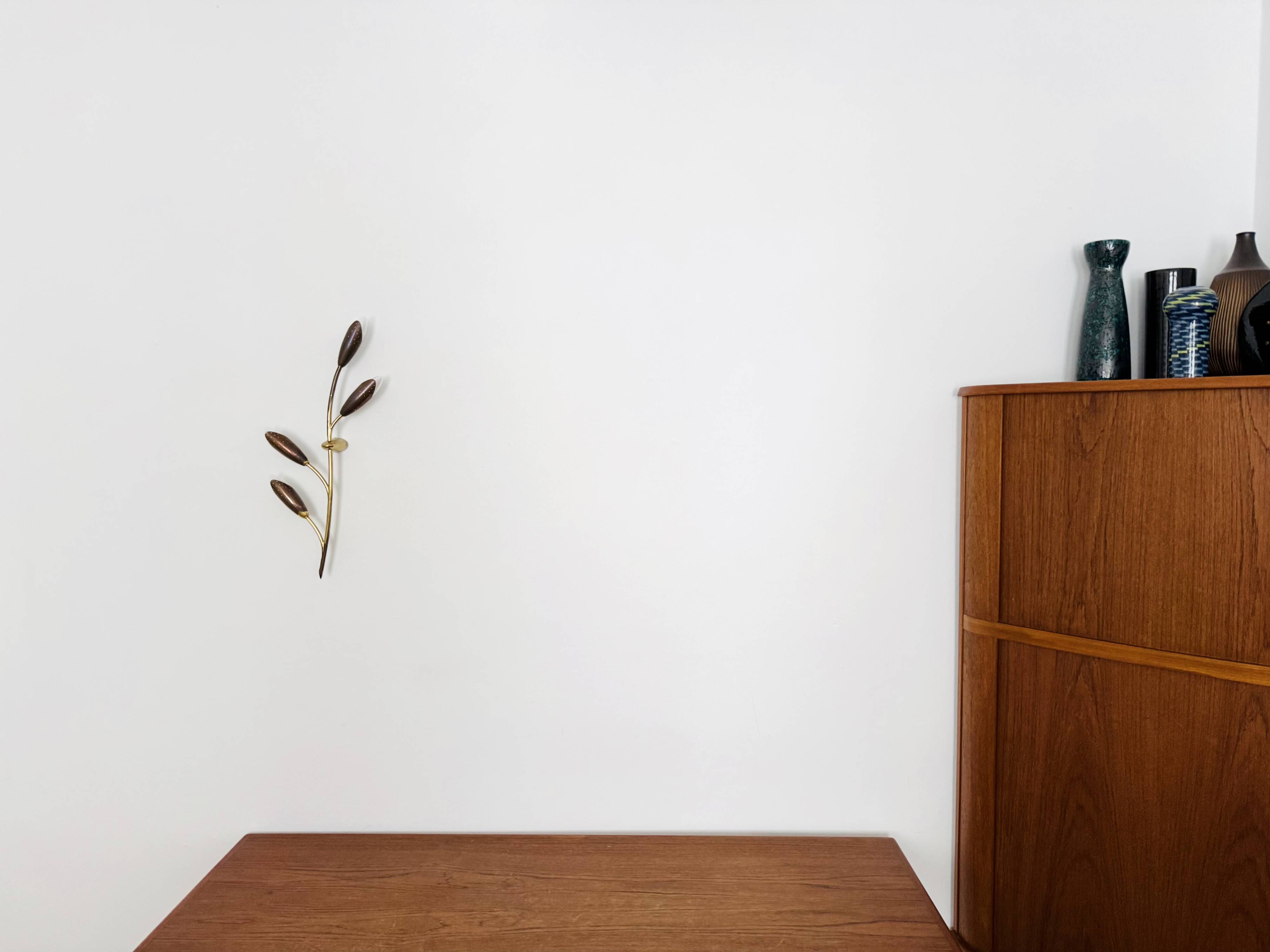 Floral Brass Wall Lamp by Rupert Nikoll