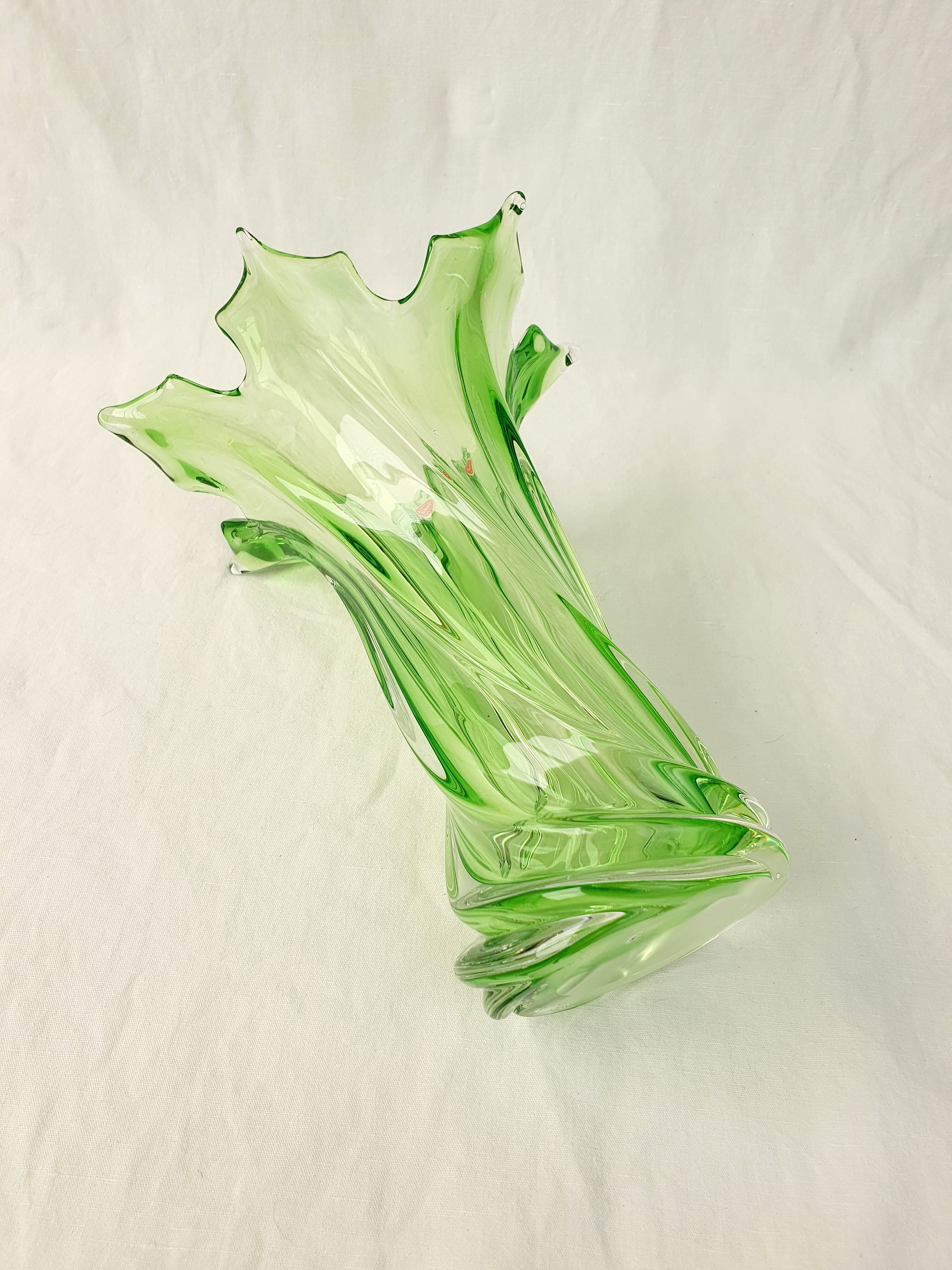 Vase Sommerso Floral Murano 1970 Italie