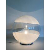 Lampe de table contemporaine en verre de Murano blanc de Murano dans le style des années 70