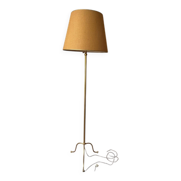 Lampadaire laiton doré — Style décoration française, circa 1950-1970