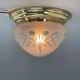 Art deco brass & cut glass flush mount, czechoslovakia
